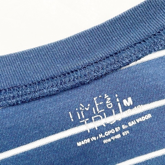 Time and Tru blue/white striped short sleeve t-shirt - Picture 3 of 5